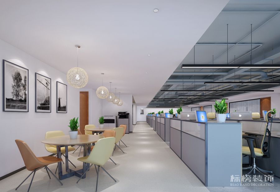 開放辦公區(qū)-深圳創(chuàng)維小額貸款公司辦公室設計效果圖